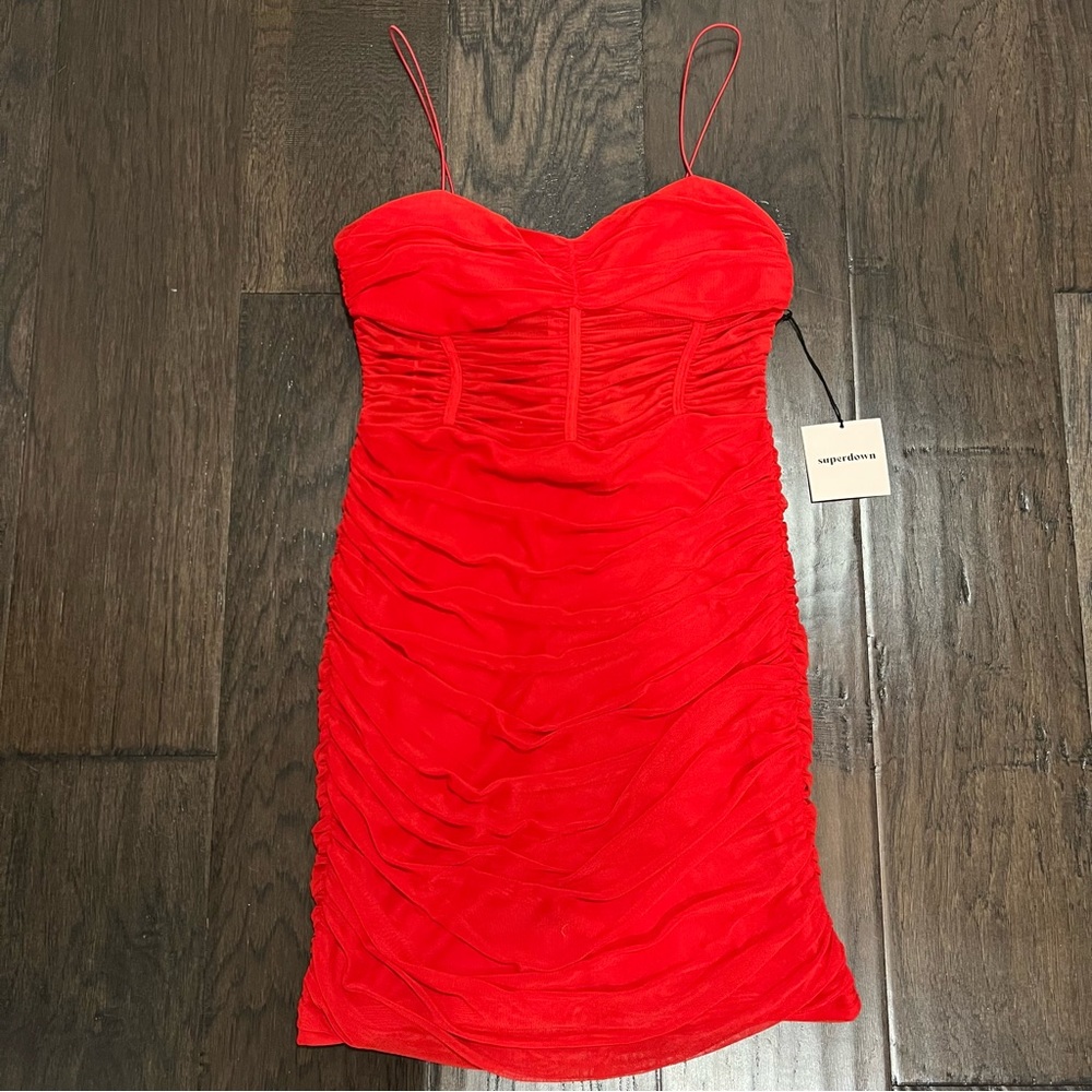 Revolve Superdown Kambella Ruched Mini Dress Large - Picture 2 of 3
